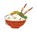 Premium Vector | Fried rice in bowl with chopsticks asian food Vector  illustration isolated in hand draw style